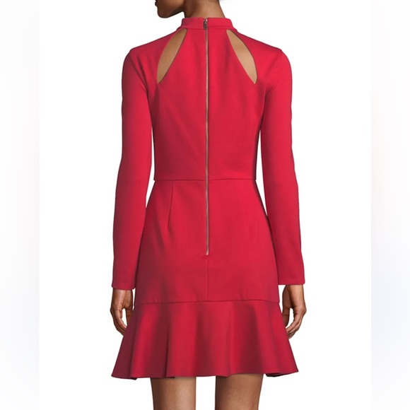 Alice + Olivia Marisela Mock Neck Cutout Mini Dress Size 0 Red NWT - Picture 3 of 11
